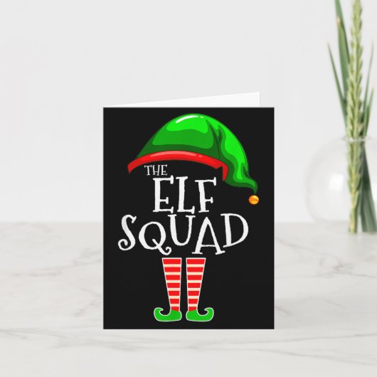 The Elf Squad Family Matching Group Christmas Kaart (Voorkant)