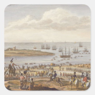 The Embarkation of the English in Holland, 30 Nove Vierkante Sticker