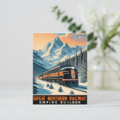 The Empire Builder Vintage Train Briefkaart (Staand voorkant)