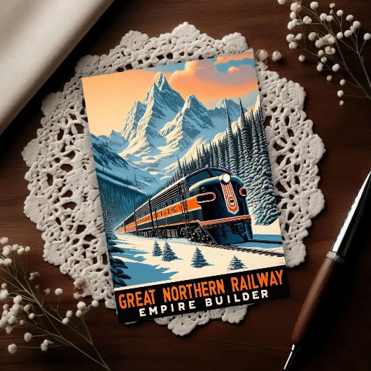 The Empire Builder Vintage Train Briefkaart