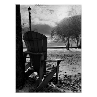 The Empty Chair by the Lake Perfect Poster
