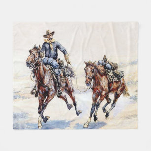 The Empty Saddle Western Art door Frederic Remingt Fleece Deken