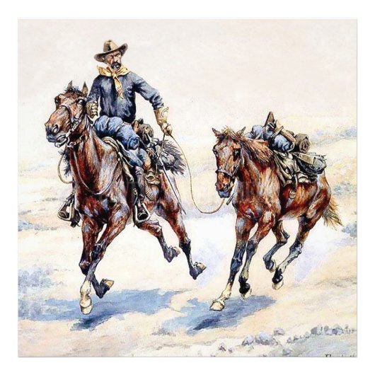 The Empty Saddle Western Art door Frederic Remingt Foto Afdruk (Voorkant)