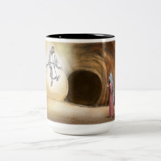 The Empty Tomb Two-Tone Mug, 15 oz Tweekleurige Koffiemok (Center)