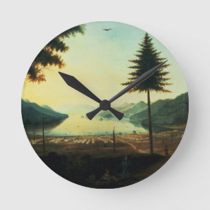 The Encampment at Lake George, New York, 1759 (oli Ronde Klok