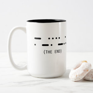 The End Morse Code Minimalistische Koffiemok Tweekleurige Koffiemok