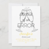 The End of an Error Champagne Divorce Party Kaart (Voorkant)