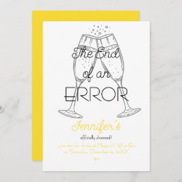 The End of an Error Champagne Divorce Party Kaart