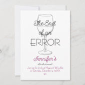The End of an Error Wine Divorce Party Invitation Kaart (Voorkant)