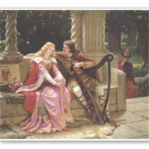 The End of the Song by Edmund Leighton, c. 1902 Sticker