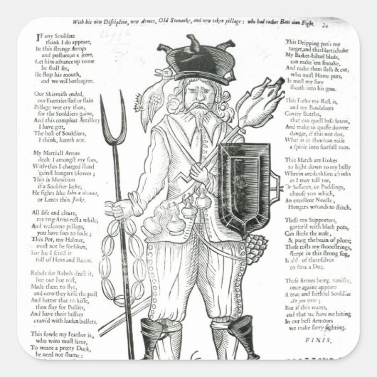 The English Irish Soldier, met New Discipline Vierkante Sticker (Voorkant)