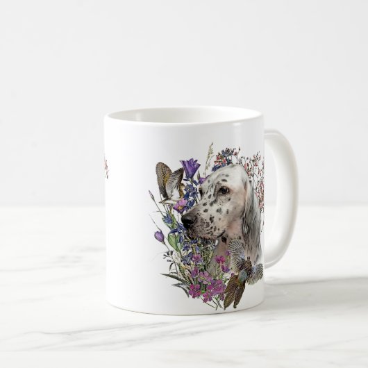 The English Setter Portrait , art Coffee Mok (Voorkant rechts)