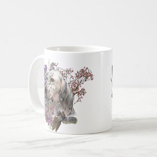 The English Setter Portrait , art Coffee Mok (Voorkant links)