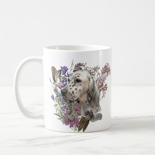 The English Setter Portrait , art Coffee Mok (Links)