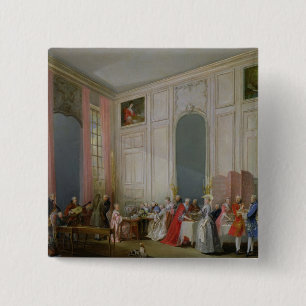 The English Tea and a Society Concert Vierkante Button 5,1 Cm