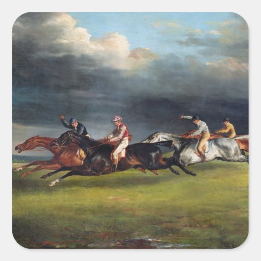The Epsom Derby, 1821 Vierkante Sticker (Voorkant)
