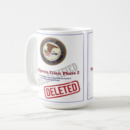 The Epstein Files Phase 2 Mug Koffiemok (Voorkant links)