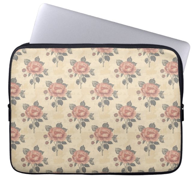 The essence of blooming grace pattern laptop sleeve (Voorkant)