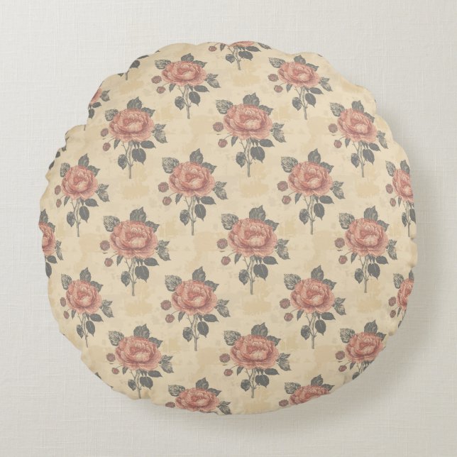 The essence of blooming grace pattern rond kussen (Voorkant)