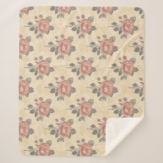 The essence of blooming grace pattern sherpa deken (Voorkant)