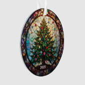 The Eternal Evergreen: Stained Glass Ornament (voorkant)