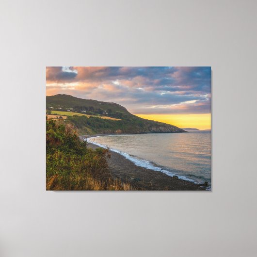 The Evening Glow of Greystones Coast Canvas Afdruk (Voorkant)
