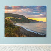 The Evening Glow of Greystones Coast Canvas Afdruk (Insitu (Houten vloer))
