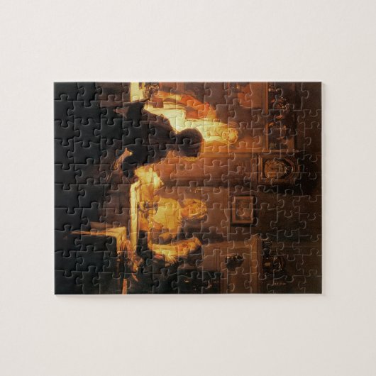 The Evening Meal, c.1900 (olie op canvas) Legpuzzel (Horizontaal)