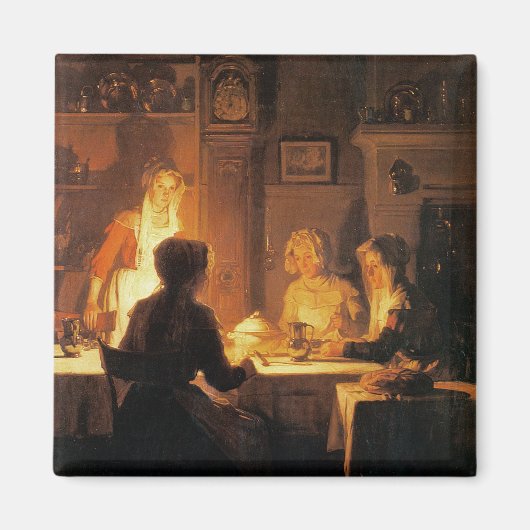 The Evening Meal, c.1900 (olie op canvas) Magneet (Voorkant)