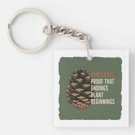 The Evergreen Promise - Pine cone design Sleutelhanger (voorkant)