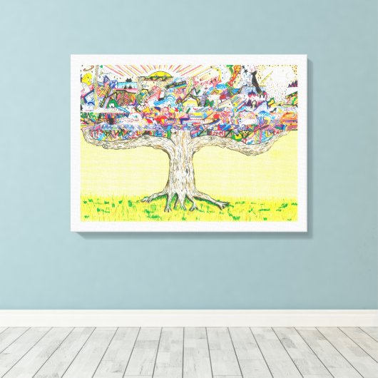 "The Everything Tree" Canvas, van Rip Rense. Canvas Afdruk (Insitu (Houten vloer))