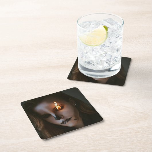 the evil one Halloween Paper Coaster Kartonnen Onderzetters (Insitu)