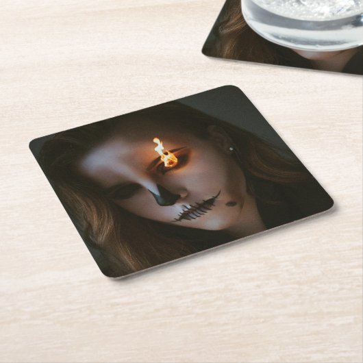 the evil one Halloween Paper Coaster Kartonnen Onderzetters (Schuin)