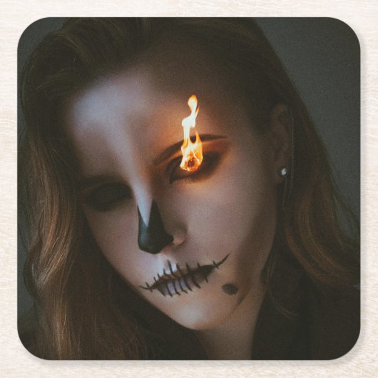 the evil one Halloween Paper Coaster Kartonnen Onderzetters (Voorkant)