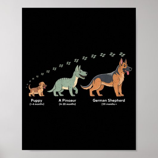 The Evolution Of A German Shepherd - Dog Owner Pet Poster (Voorkant)