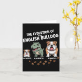 The Evolution Of An English Bulldog Funny  Kaart (Gele Bloem)