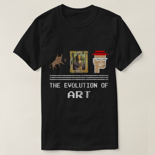 The Evolution of Art Funny NFT Design T-shirt (Design voorkant)