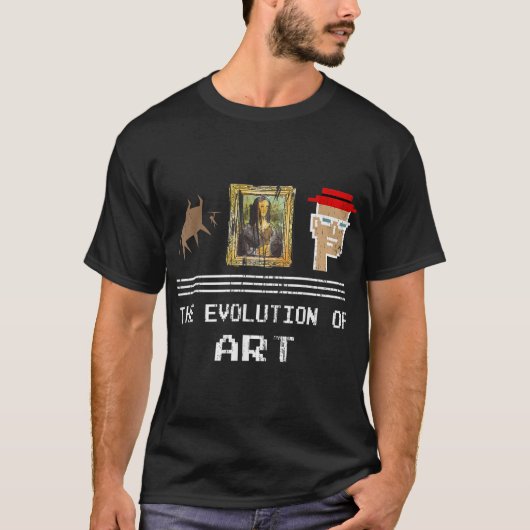 The Evolution of Art Funny NFT Design T-shirt (Voorkant)