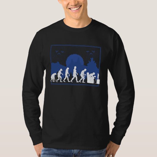 The Evolution Of Gaming, Early Man To Modern Video T-shirt (Voorkant)