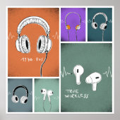The evolution of headphones poster (Voorkant)
