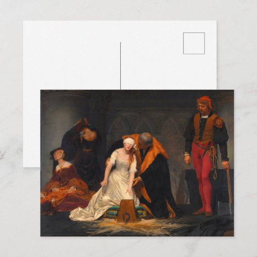 The Execution Lady Jane Gray Paul Delaroche 1833 Briefkaart (Voorkant / Achterkant)