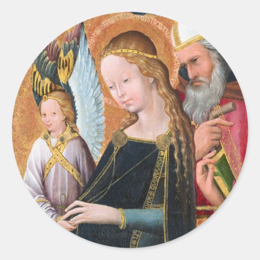 The Expectant Madonna with Saint Joseph Ronde Sticker (Voorkant)