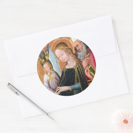 The Expectant Madonna with Saint Joseph Ronde Sticker (Envelop)