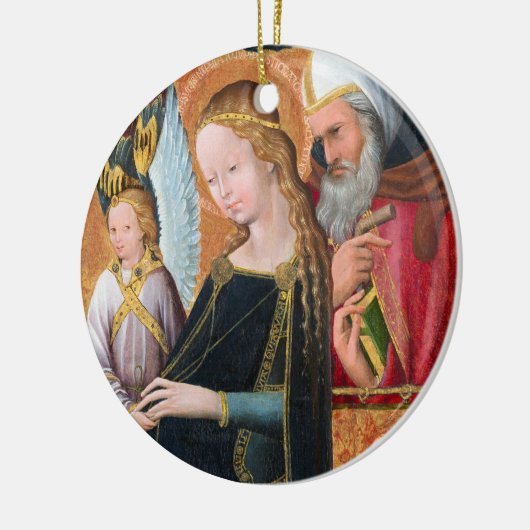 The Expectant Madonna with Saint Joseph Round Keramisch Ornament (Links)