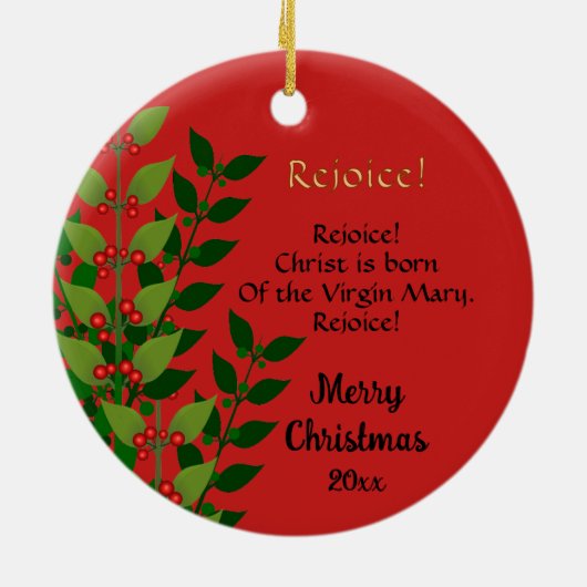 The Expectant Madonna with Saint Joseph Round Keramisch Ornament (Achterkant)