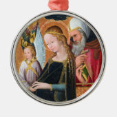 The Expectant Madonna with Saint Joseph Round Metalen Ornament (Voorkant)