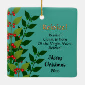 The Expectant Madonna with Saint Joseph Square Keramisch Ornament (Achterkant)