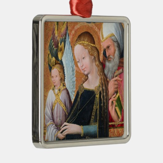 The Expectant Madonna with Saint Joseph Square Metalen Ornament (Rechts)