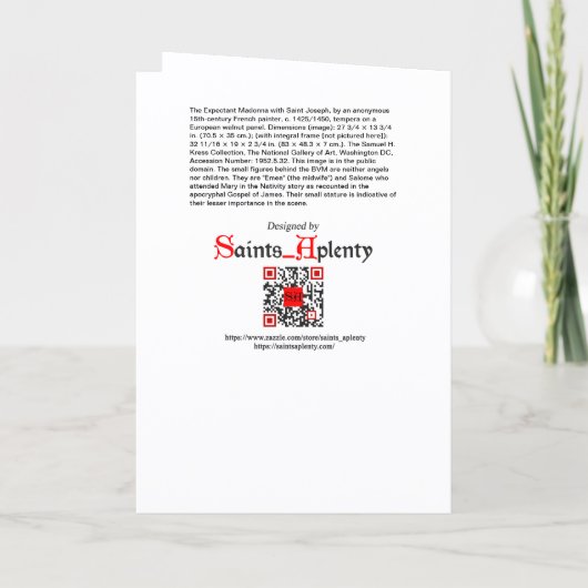 The Expectant Madonna with St. Joseph (Plain) Feestdagen Kaart (Achterkant)