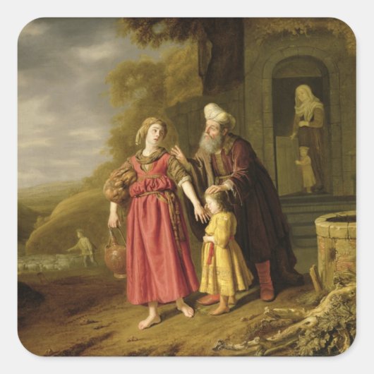 The Expulsion of Hagar and Ishmael, c.1644 Vierkante Sticker (Voorkant)